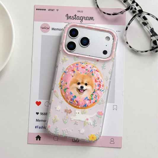 【写真】 ドーナツデザイン ペット写真で作る スマホグリップ｜カスタムスマホアクセサリー