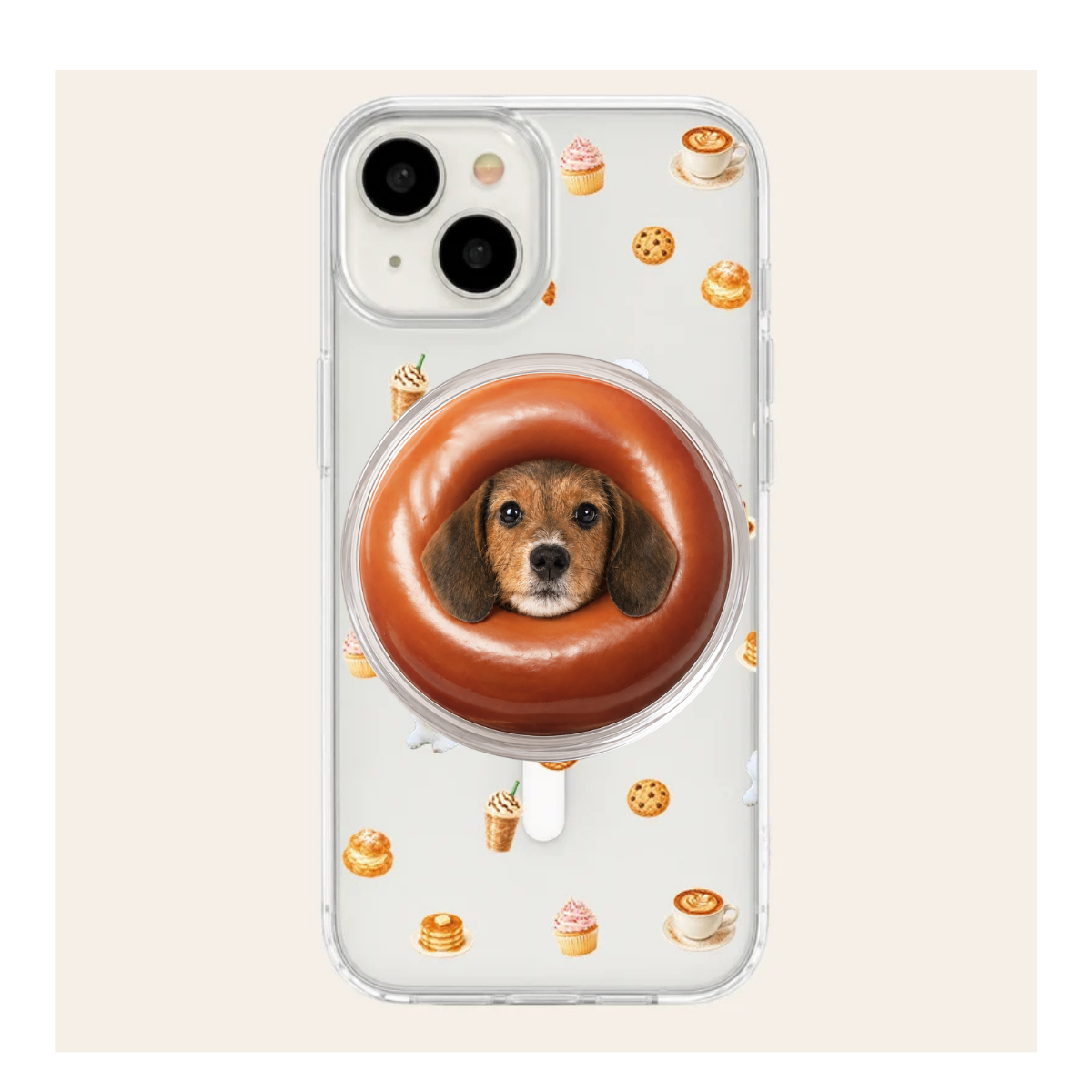 むぎゅっとドーナツ｜お気に入りの写真でつくる スマホグリップ