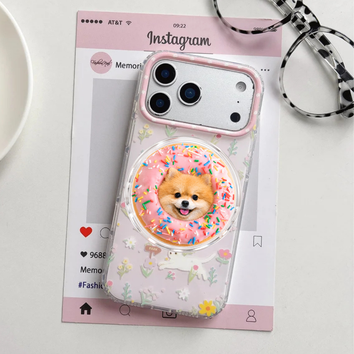 むぎゅっとドーナツ｜お気に入りの写真でつくる スマホグリップ