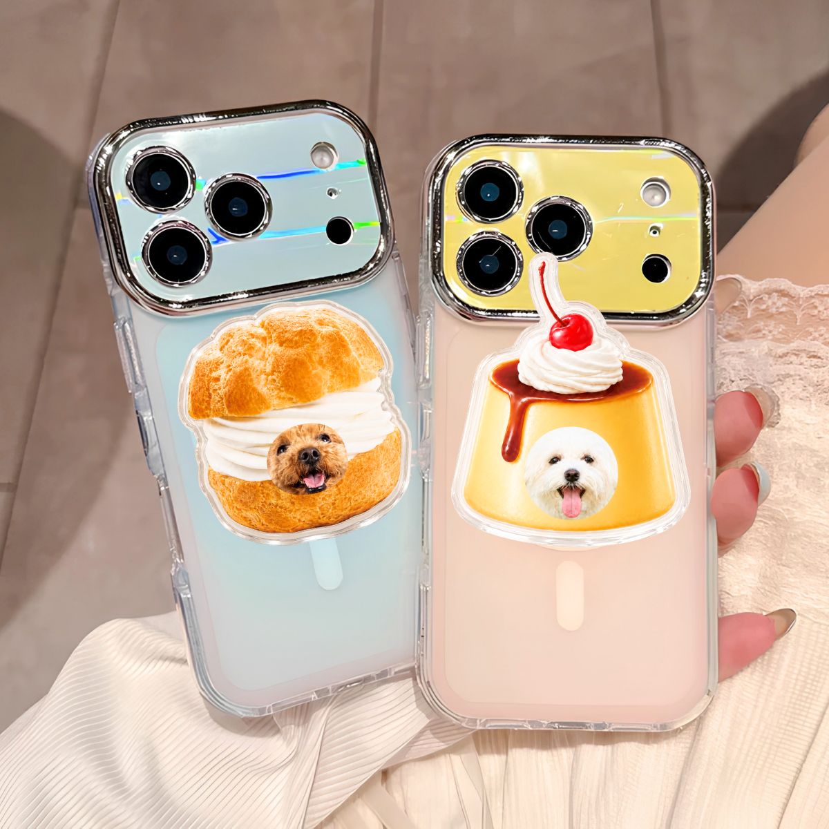 お気に入りの写真で作る カフェスイーツ スマホグリップ｜オーダーメイド カスタム スマホアクセサリー