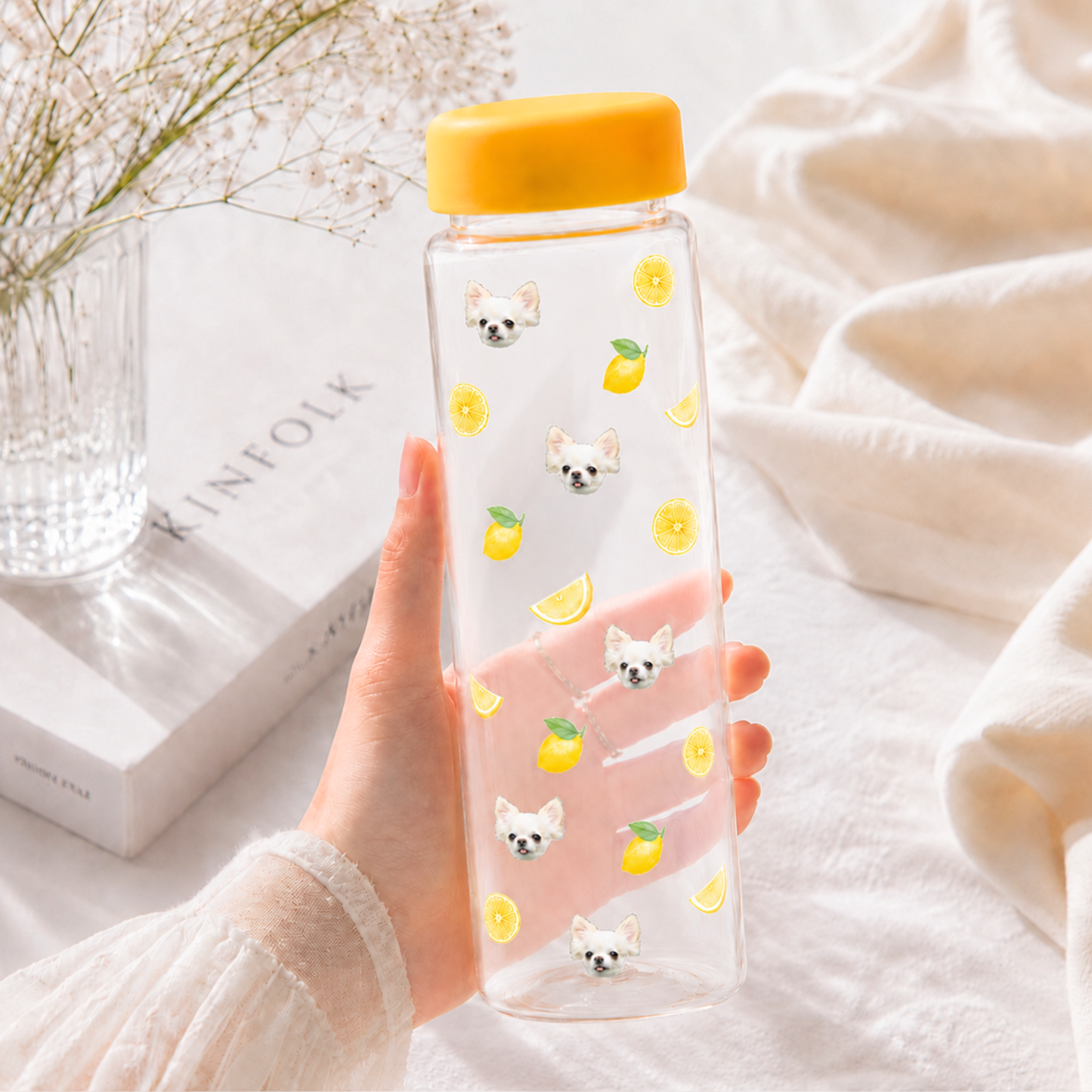 お気に入りの写真で作る フルーツクリアボトル｜オリジナル水筒・ドリンクボトル  500ml