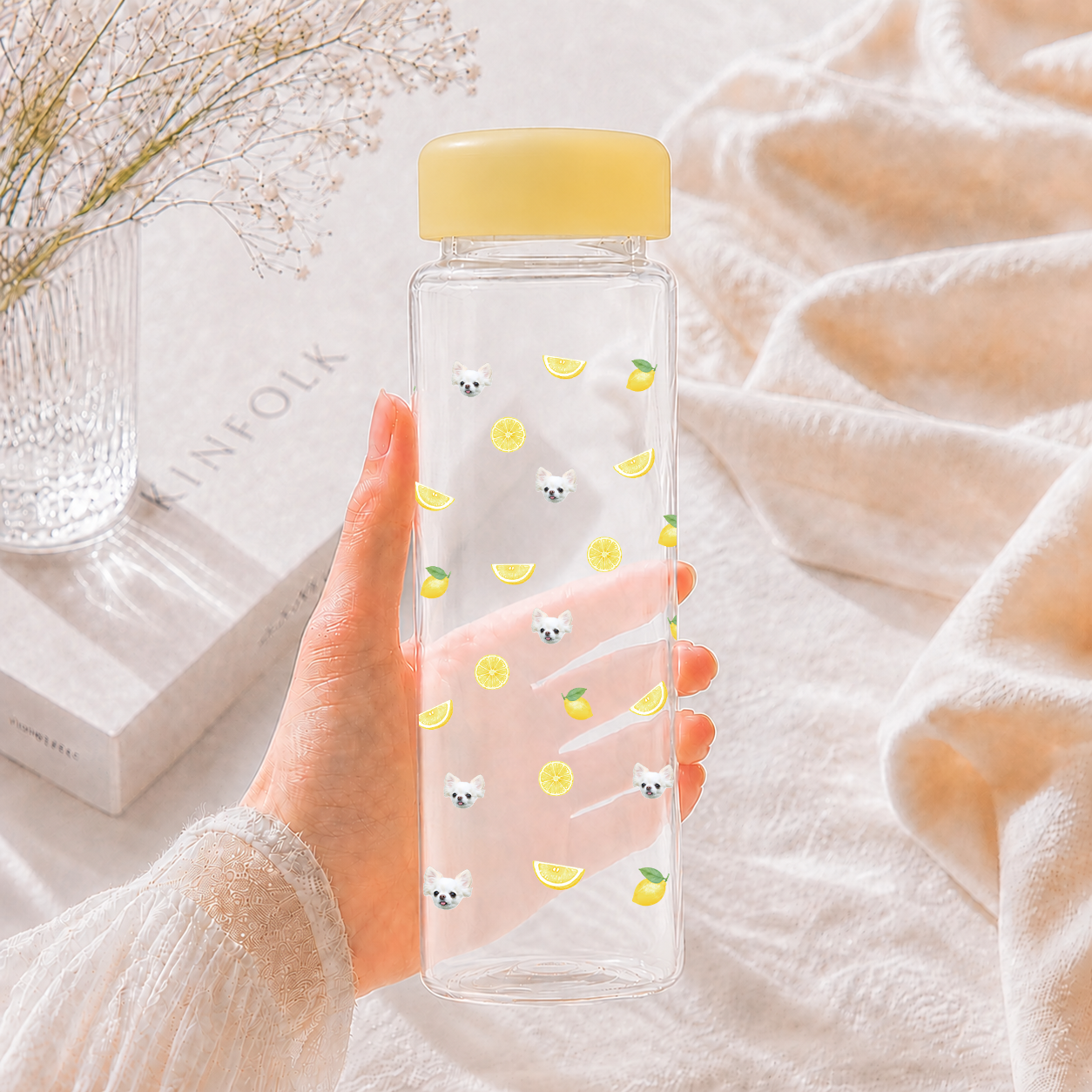 お気に入りの写真で作る フルーツクリアボトル｜オリジナル水筒・ドリンクボトル  500ml