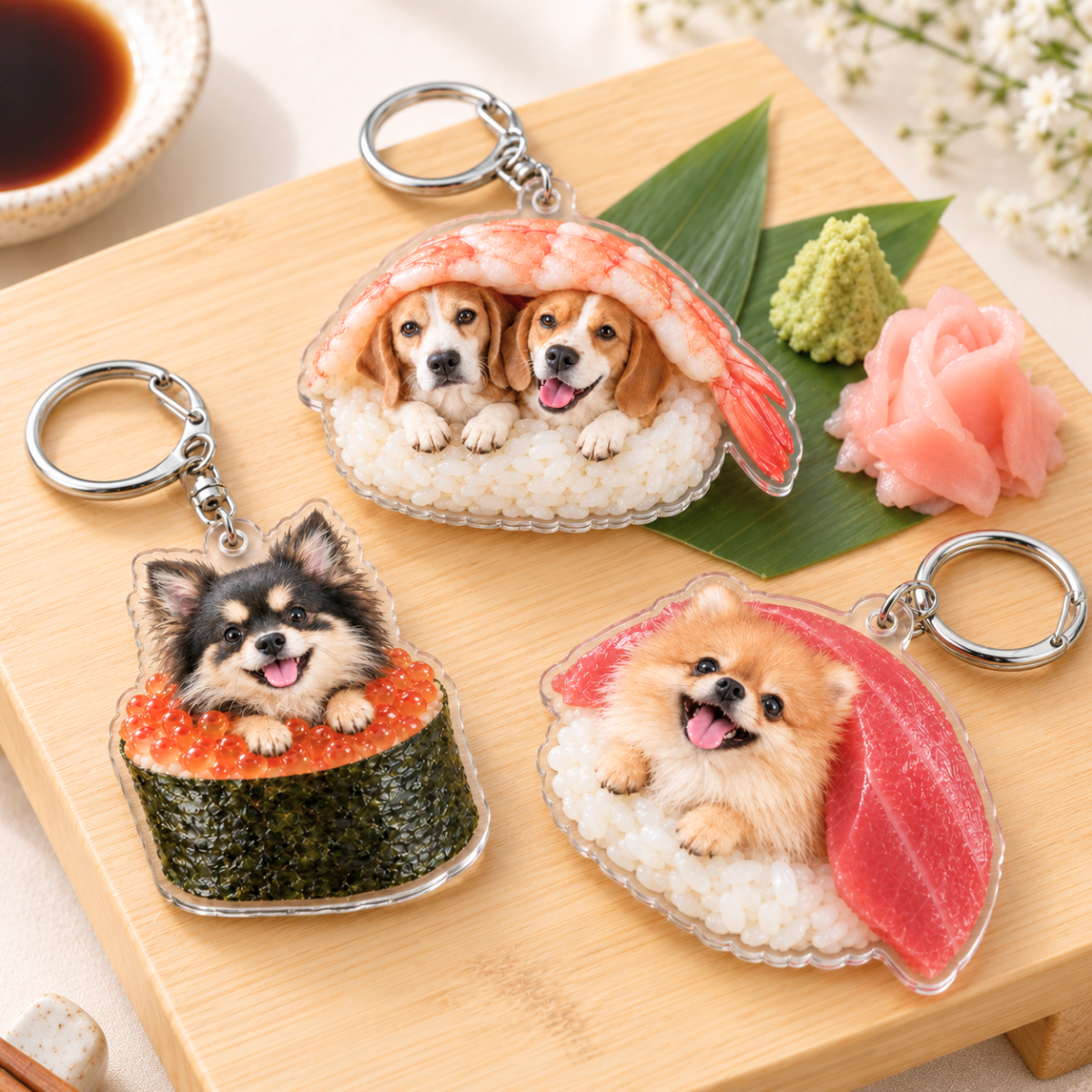 にぎゅっと！おすし｜お気に入りの写真でつくる キーホルダー